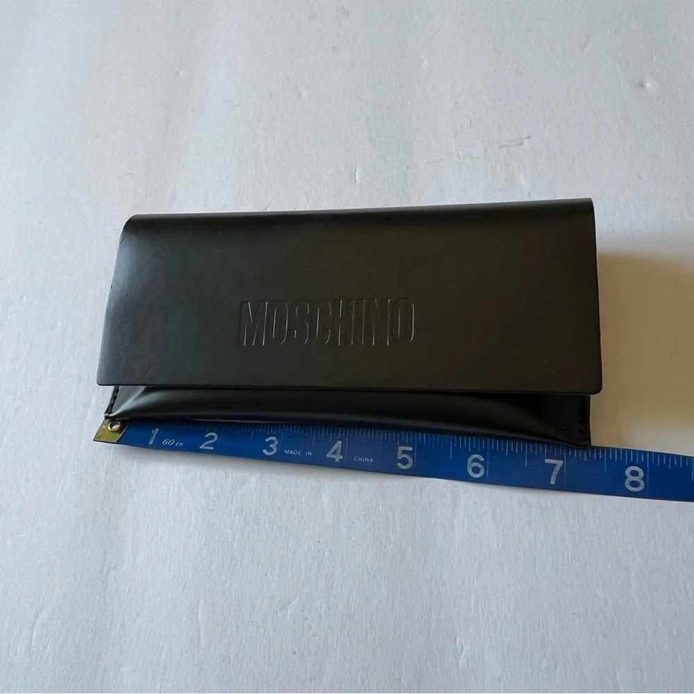 MOSCHINO BLACK SUNGLASSES CASE WITH CLEANING CLOTH NEW
